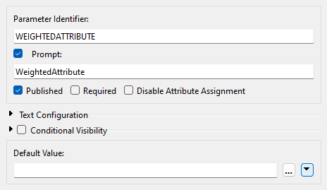 Configuring the WeightedAttribute user parameter.
